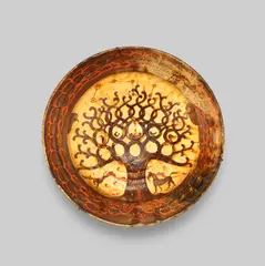 Bernard Leach, Charger with 'Tree of Life' design, 1925