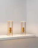 Philip Johnson and Richard Kelly, Pair of floor lamps, designed 1954, Brass, painted aluminium