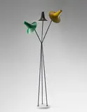 Gino Sarfatti, Rare standard lamp, model no. 1031 B, designed 1948, Painted metal, brass, marble