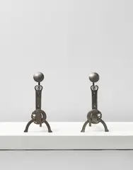 Ernest Gimson, Pair of rare andirons, designed 1904, executed 1904-1913/1919-1925, Polished steel