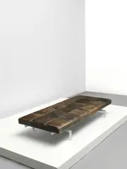 Poul Kjærholm, Daybed, model no. PK 80, produced 1957-1981, Leather, stainless steel, painted plywood, rubber