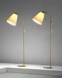 Untitled by Paavo Tynell, Brass, fabric shades, offered May 2021