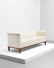 Birger Hahl, Three-seater sofa, designed for the Parliament House, Helsinki, 1931, Ash, fabric