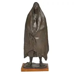 Francisco Zúñiga, Mujer de pie con rebozo, patinated bronze