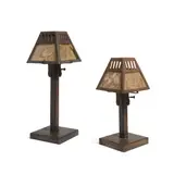 Frederick L. Roehrig, Pair of Table Lamps, wrought iron, mica, unmarked