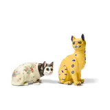 Cat by Émile Gallé, glazed earthenware, glass, signed in black 'Galle Nancy' along base, together with a similar Galle style cat, sold Jan 2021