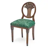 Paul Follot, Side Chair, carved walnut