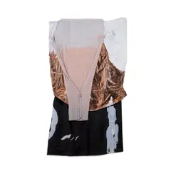 Isabel Yellin, Backless, acrylic on cotton, mesh, vinyl and canvas collage with metal clips