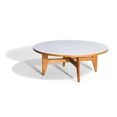 George Nelson, Circular Coffee Table, for Herman Miller, model 5059, laminate, walnut