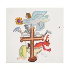José Chávez Morado, Cruz, pastel on paper