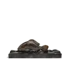 Steve Kestrel, Waverly (Koi), patinated bronze, incised 'S