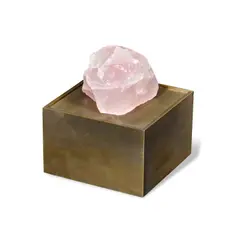 Box by Brenda Houston, rose quartz, platinum-washed steel, sold Jan 2021