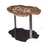 Brenda Houston, Table, petrified wood, brushed steel