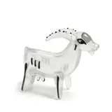 Ermanno Nason, Goat, colorless blown glass with applied black glass decoration