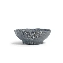 Footed Bowl by Kurt Weiser, crackle glazed earthenware, incised 'Weiser' on underside, offered Jan 2021