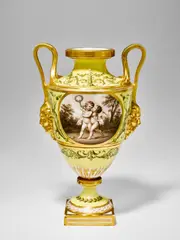 Dihl et Guerhard, Vase, glazed porcelain with gilt highlights