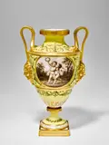 Dihl et Guerhard, Vase, glazed porcelain with gilt highlights