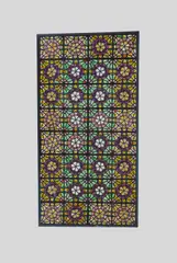American Aesthetic Movement, Oversized Islamic Revival Pebble Glass Window, Oversized Islamic Revival Pebble Glass Window