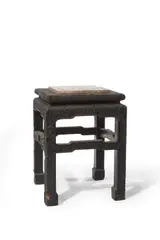 American Aesthetic Movement, Occasional Table, parchment covered wood, marble