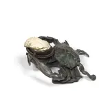 Crab Inkwell by Tiffany Studios, patinated bronze, shell, sold Mar 2021