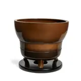 Kanaya Gorosaburo XI, Brazier with Fitted Base, gilt and patinated bronze, hardwood base