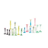 Frederick Carder, Assorted Group of 17 Candlesticks, for Steuben, glass, in various colors, shapes and sizes