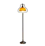 Handel Company, Harp Floor Lamp with Steuben Glass Shade, Harp Floor Lamp with Steuben Glass Shade