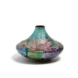 Camille Faure, Footed Vase, enameled copper