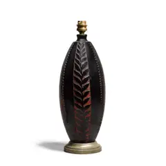 Table Lamp by Alexandre Noll, carved and lacquered wood on gilt bronze base, sold Mar 2021