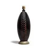 Alexandre Noll, Table Lamp, carved and lacquered wood on gilt bronze base
