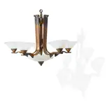 Sabino, Chandelier, patinated metal, opalescent glass