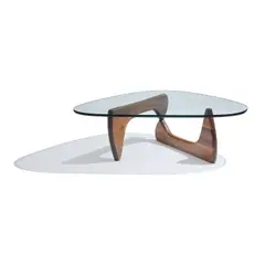 IN-50 Coffee Table by Isamu Noguchi, for Herman Miller, walnut, glass, sold Mar 2021