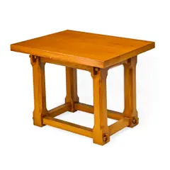 Custom Side Table by John Dickinson, oak, stamped 'DAINI BROS, sold Mar 2021