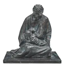 Maternity by Felipe Castaneda, bronze with black marble base, sold Mar 2021