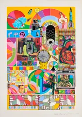 Bash by Eduardo Paolozzi, 1971, Farbserigrafie und Collage auf Velin, sold Jan 2022