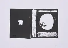 Wilhelm Sasnal, Unexisting book, 2009, Linolschnitt auf Fabriano 5, 50% Cotton (Wasserzeichen)