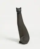 Doris Rücker, Ohne Titel (sitzende Katze), Bronze, braungrau patiniert
