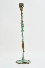 Candelieri da Tavola by Bruno Bruni, 1991, Bronze, grün patiniert, teilweise poliert, sold Mar 2022