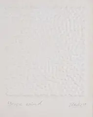 Wind by Günther Uecker, 1989, Prägedruck auf Velin, sold Oct 2021