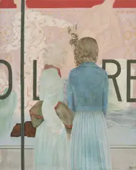 Sara Rossberg, "Schaufenster", 1974, Öl und Eitempera auf Leinwand