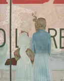 Sara Rossberg, "Schaufenster", 1974, Öl und Eitempera auf Leinwand