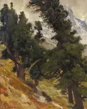 Eugen Bracht, Arven-Landschaft in der Schweiz