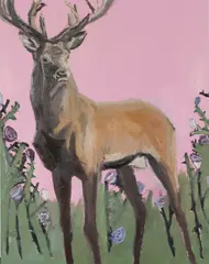 Ádám Dallos, Ohne Titel (Hirsch), 2010, Öl auf Leinwand