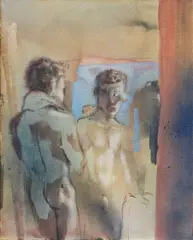 Simon Adam Peter, "Stephan", 2018, Acryl und Lack auf Leinwand