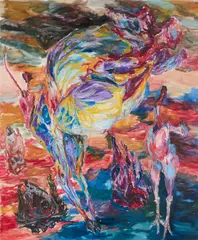 Ádám Dallos, Butcher Shop Landscapes 3, 2016, Öl auf Leinwand