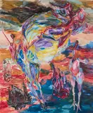 Ádám Dallos, Butcher Shop Landscapes 3, 2016, Öl auf Leinwand