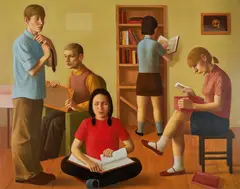 Matthias Ludwig, Die Erbschaft, 2007, Öl auf Holz