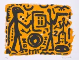 A. R. Penck, Ohne Titel, Wohl 1994, Farbserigrafie auf leichtem Karton
