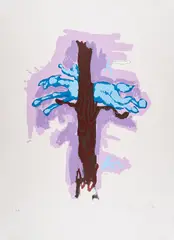 Ohne Titel by Jörg Immendorff, 2000, Farbserigrafie auf Hahnemühle (Wasserzeichen), sold Oct 2022
