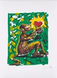 Jörg Immendorff, Ohne Titel, 1997, Farbserigrafie auf Bütten